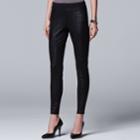 Women's Simply Vera Vera Wang 10th Anniversary Faux Leather Legging, Size: Xl, Black