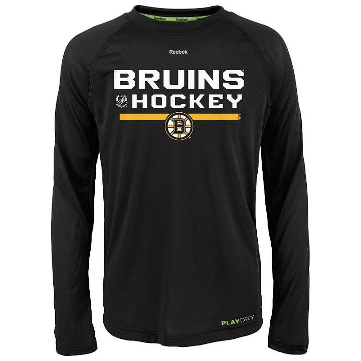 Boys 8-20 Reebok Boston Bruins Authentic Freeze Performance Tee, Boy's, Size: Medium, Black