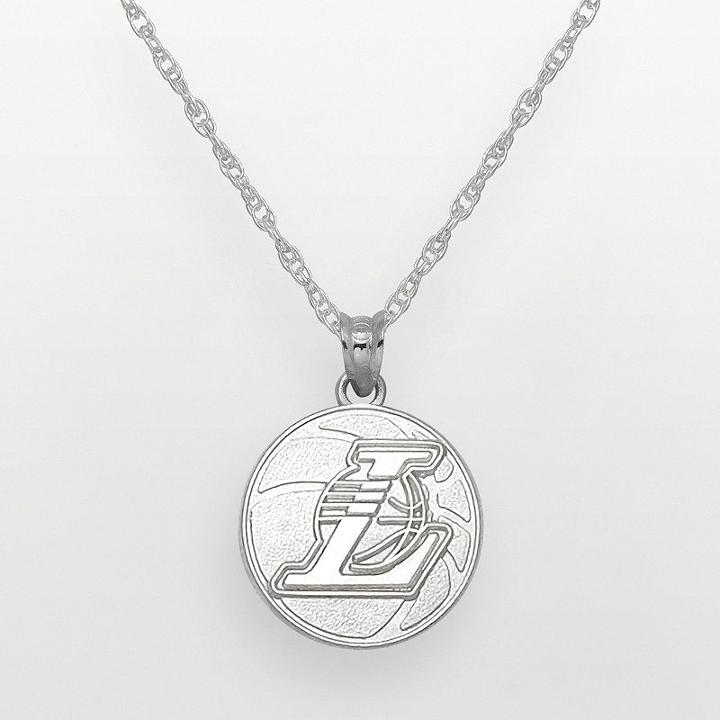 Los Angeles Lakers Sterling Silver Logo Pendant, Women's, Grey