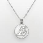 Los Angeles Lakers Sterling Silver Logo Pendant, Women's, Grey