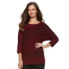 Women's Dana Buchman Diagonal Knit Dolman Sweater, Size: Medium, Red