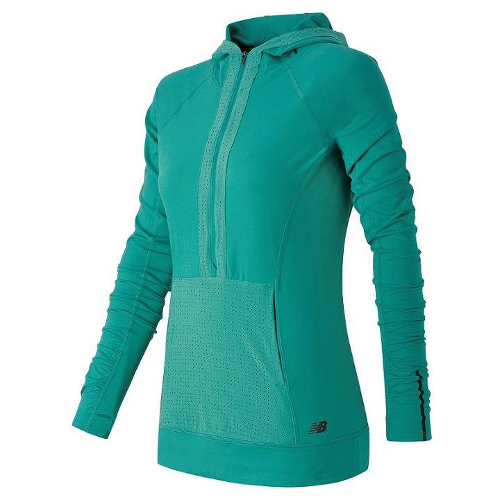 Women's New Balance Petal Perfect Half-zip Workout Hoodie, Size: Xl, Green Oth