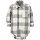 Baby Boy Oshkosh B'gosh&reg; Plaid Button Down Bodysuit, Size: 18-24 Month