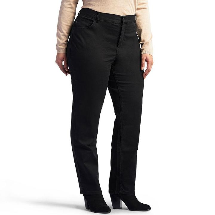 Plus Size Lee Easy-fit Tapered Jeans, Women's, Size: 18 - Regular, Black