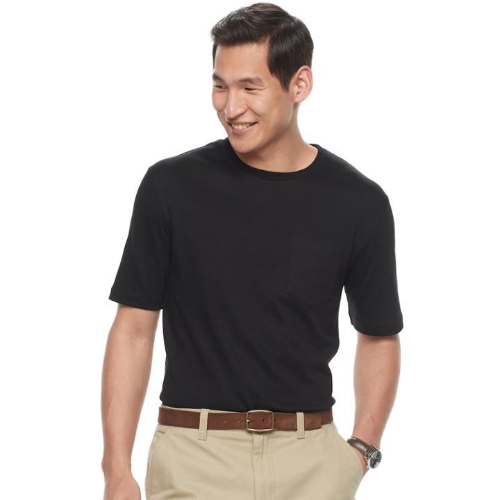 Men's Croft & Barrow&reg; Interlock Pocket Performance Tee, Size: Small, Black