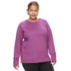 Plus Size Tek Gear&reg; Raglan Crew Sweatshirt, Women's, Size: 3xl, Med Purple