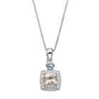 Sterling Silver Gemstone & Diamond Accent Halo Pendant Necklace, Women's, Size: 18, Multicolor