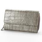 Croft & Barrow&reg; Crocodile Organizer Clutch, Women's, Grey