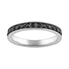 Silver Plated Simulated Crystal Eternity Ring, Women's, Size: 7, Black