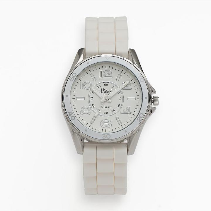 Vivani Watch - Women's Rubber, White