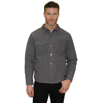 Men's Mountain And Isles Melange Puffer Shirt Jacket, Size: Xl, Dark Grey