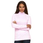 Women's Croft & Barrow&reg; Essential Mockneck Top, Size: Medium, Brt Pink