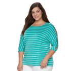 Plus Size Croft & Barrow&reg; Printed Dolman Tee, Women's, Size: 1xl, Turquoise/blue (turq/aqua)