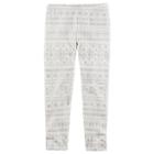 Girls 4-8 Carter's Snowflake Cozy Leggings, Size: 6, White And Gray