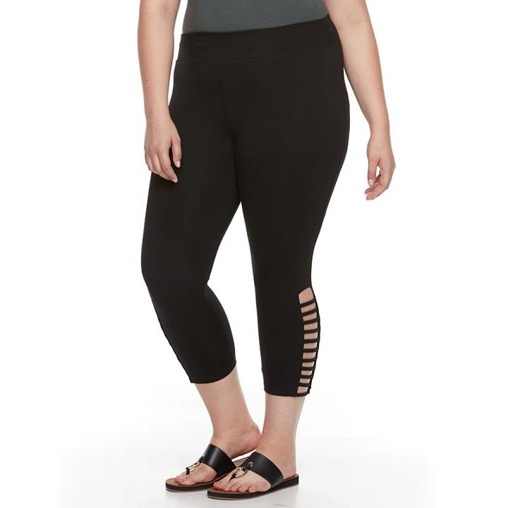 Plus Size French Laundry Cutout Capri Leggings, Women's, Size: 2xl, Oxford