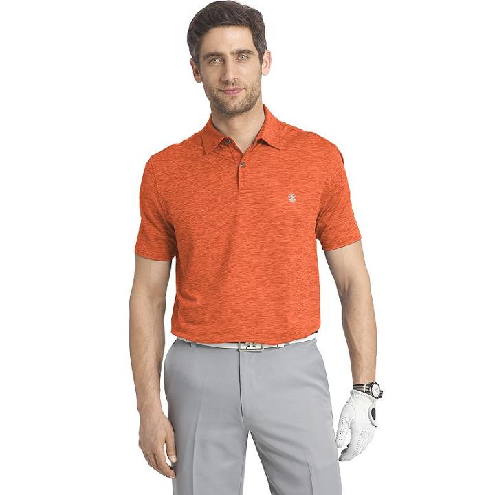 Men's Izod Classic-fit Performance Self-collar Golf Polo, Size: Large, Drk Orange