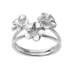 Journee Collection Sterling Silver Floral Ring, Women's, Size: 6, Grey