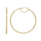 Everlasting Gold 14k Gold Textured Hoop Earrings, Women's