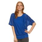 Women's Ab Studio Shadow Stripe Top, Size: Small, Brt Blue