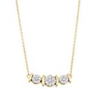 10k Gold 1/3 Carat T.w. Diamond Cluster Necklace, Women's, Size: 17, White