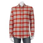 Men's Croft & Barrow&reg; Slim-fit Plaid Flannel Button-down Shirt, Size: Large, Dark Red