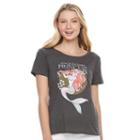 Disney's The Little Mermaid Juniors' Ariel Ocean Princess Graphic Tee, Girl's, Size: Xs, Dark Grey
