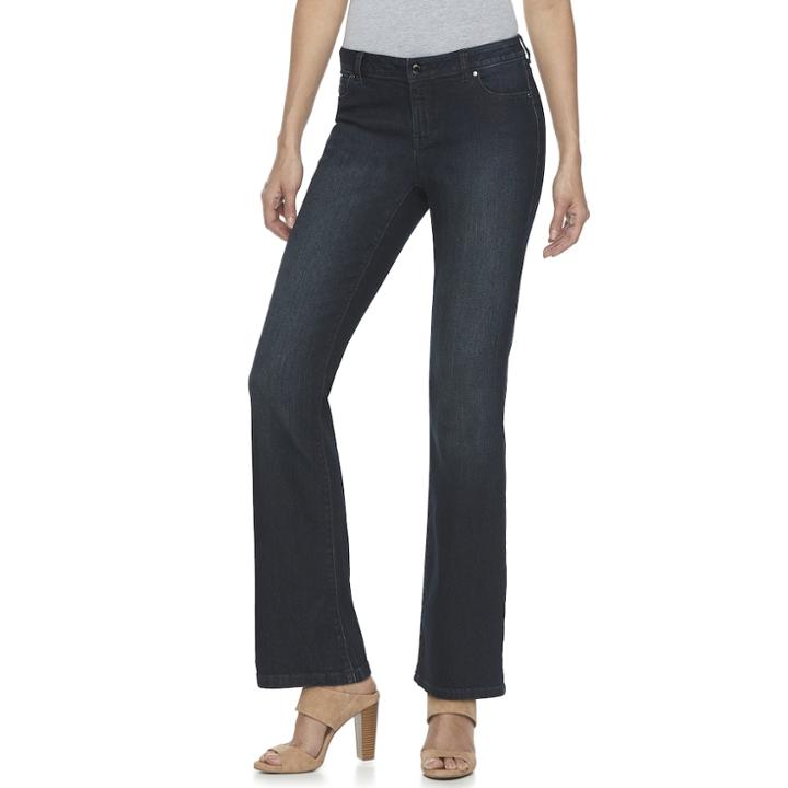 Women's Jennifer Lopez Bootcut Jeans, Size: 16 Short, Dark Blue