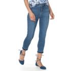 Women's Chaps Release-hem Crop Skinny Jeans, Size: 16, Blue