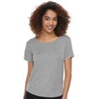 Women's Sonoma Goods For Life&trade; Pleated Crewneck Tee, Size: Xxl, Med Grey