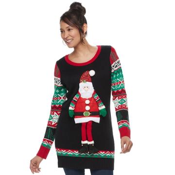 Women's Us Sweaters Holiday Tunic, Size: Xs, Black
