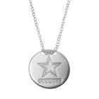 Dallas Cowboys Sterling Silver Team Logo Disc Pendant Necklace, Women's, Size: 18, Grey
