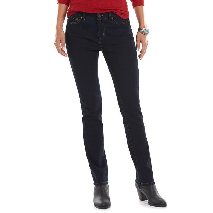 Women's Chaps Curvy Fit Skinny Jeans, Size: 2, Blue