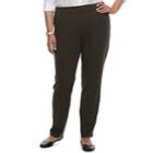 Plus Size Croft & Barrow&reg; Easy Care Pull-on Pants, Women's, Size: 2x Long, Dark Green