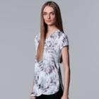 Women's Simply Vera Vera Wang Printed V-neck Tee, Size: Large, White