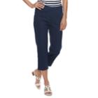 Women's Alfred Dunner Studio Pull-on Denim Capri Pants, Size: 8, Dark Blue