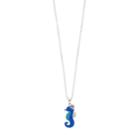 Silver Tone Seahorse Pendant Necklace, Women's, Size: 18, Blue
