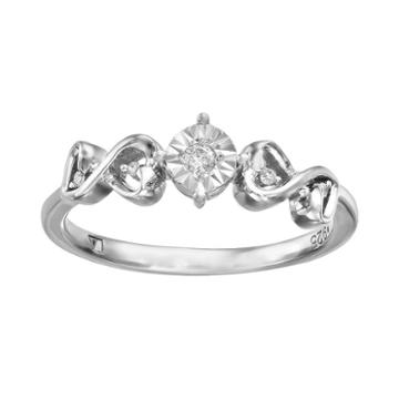 Love Is Forever Diamond Accent Sterling Silver Infinity Heart Ring, Women's, Size: 7, White