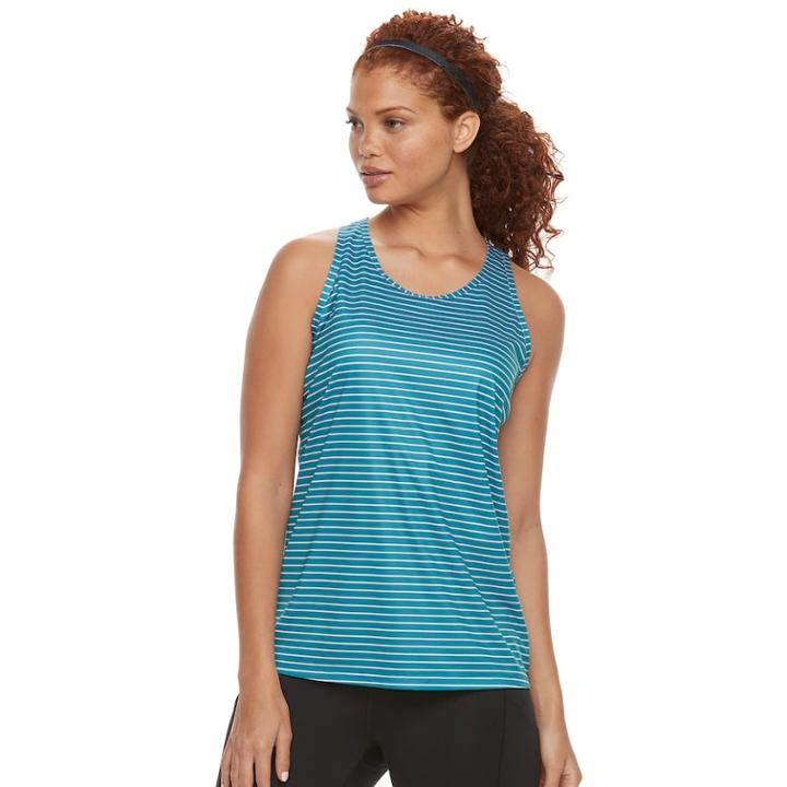 Women's Tek Gear&reg; Performance Mesh Racerback Tank, Size: Xl, Turquoise/blue (turq/aqua)