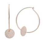Lc Lauren Conrad Glittery Disc Nickel Free Hoop Earrings, Women's, Light Pink