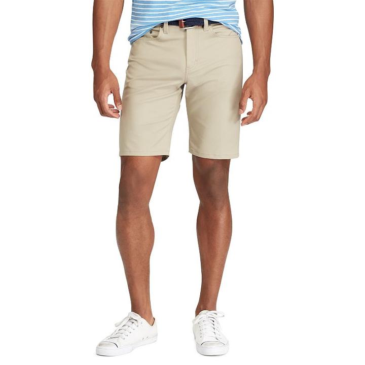 Men's Chaps Classic-fit 5-pocket Stretch Shorts, Size: 36, Beig/green (beig/khaki)