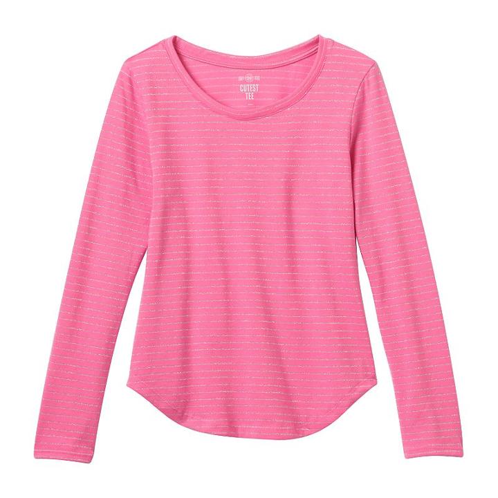 Plus Size Girls 7-16 So&reg; Perfectly Soft Rounded-hem Tee, Girl's, Size: 14 1/2, Brt Pink