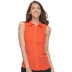 Women's Apt. 9&reg; Georgette Blouse, Size: Large, Drk Orange