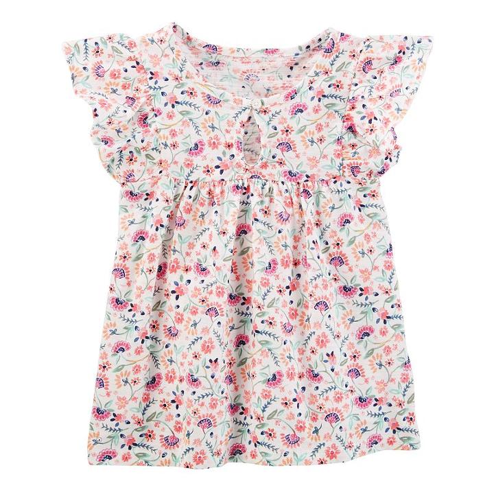 Girls 4-12 Oshkosh B'gosh&reg; Flutter-sleeved Top, Size: 8, Ovrfl Oth