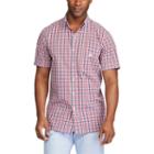 Men's Chaps Classic-fit Plaid Poplin Easy-care Button-down Shirt, Size: Medium, Red