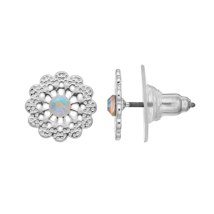 Lc Lauren Conrad Filigree Nickel Free Flower Button Stud Earrings, Women's, Blue