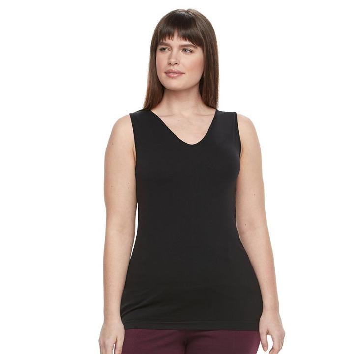 Plus Size Apt. 9&reg; Reversible Seamless Tank, Women's, Size: 1xl, Black