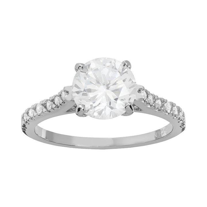 Sophie Miller Cubic Zirconia Sterling Silver Ring, Women's, Size: 7, White