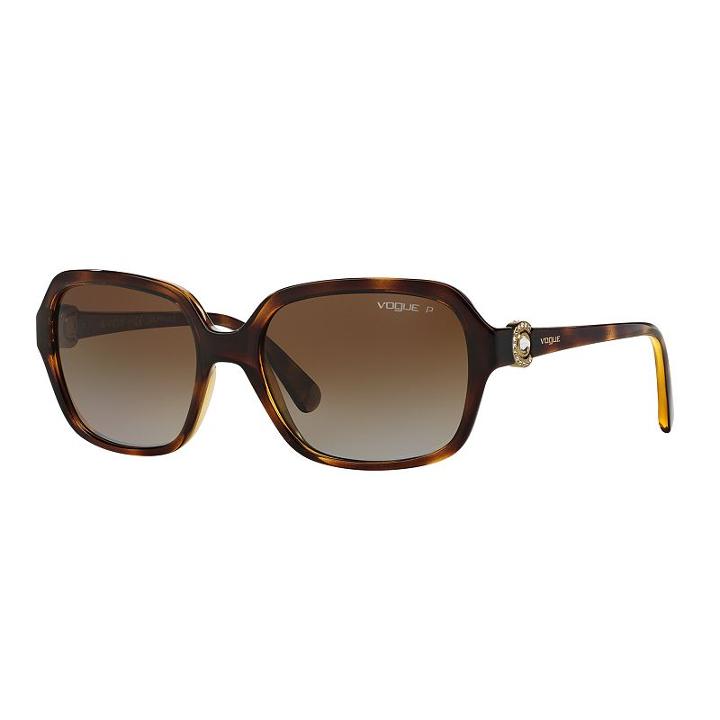 Vogue Vo2994s 57mm Square Gradient Polarized Sunglasses, Women's, White Oth