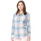 Women's Chaps Plaid Twill Button-down Shirt, Size: Xl, Blue