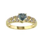 Green Sapphire & Diamond Accent 10k Gold Heart Ring, Women's, Size: 5